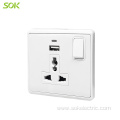 2.1A USB Charger + Single Pole Switched Socket